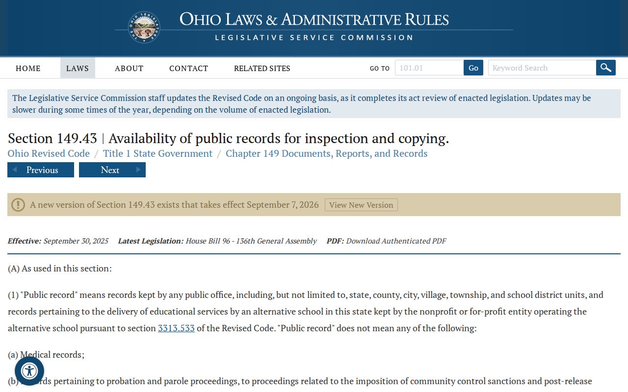 Shelby County court records Ohio Public Records Act access source