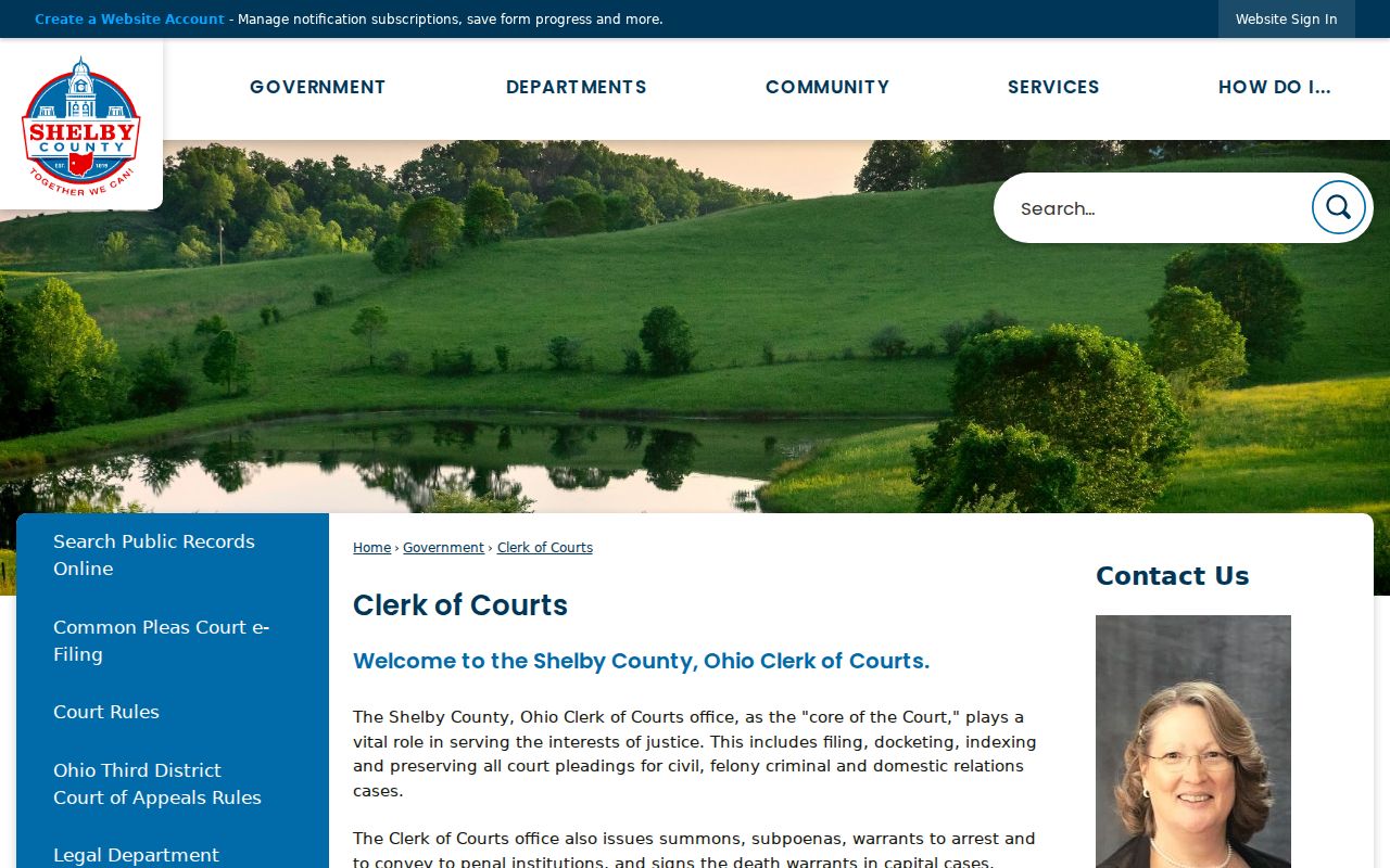 Shelby County court docket Clerk of Courts office page