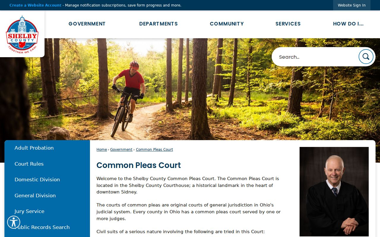 Shelby County court docket Common Pleas Court page