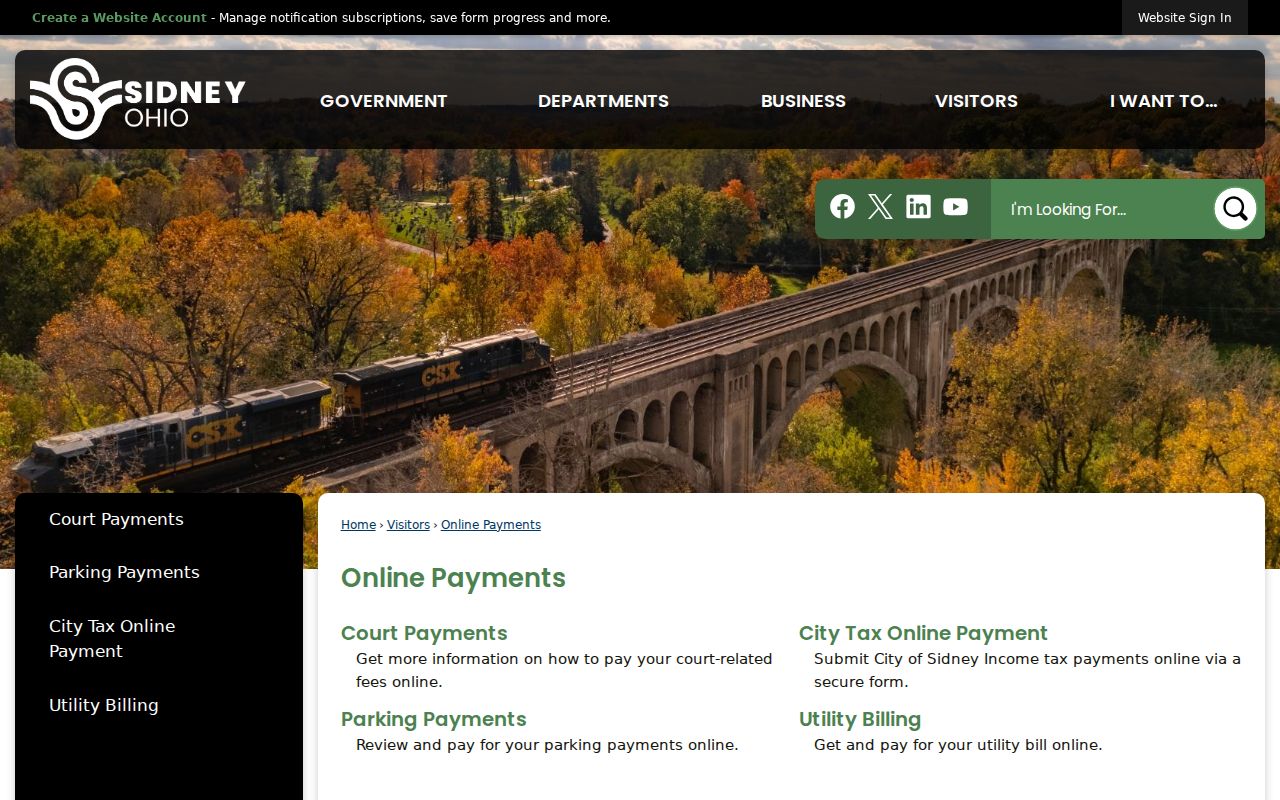 Shelby County traffic court records Sidney Municipal Court payment route